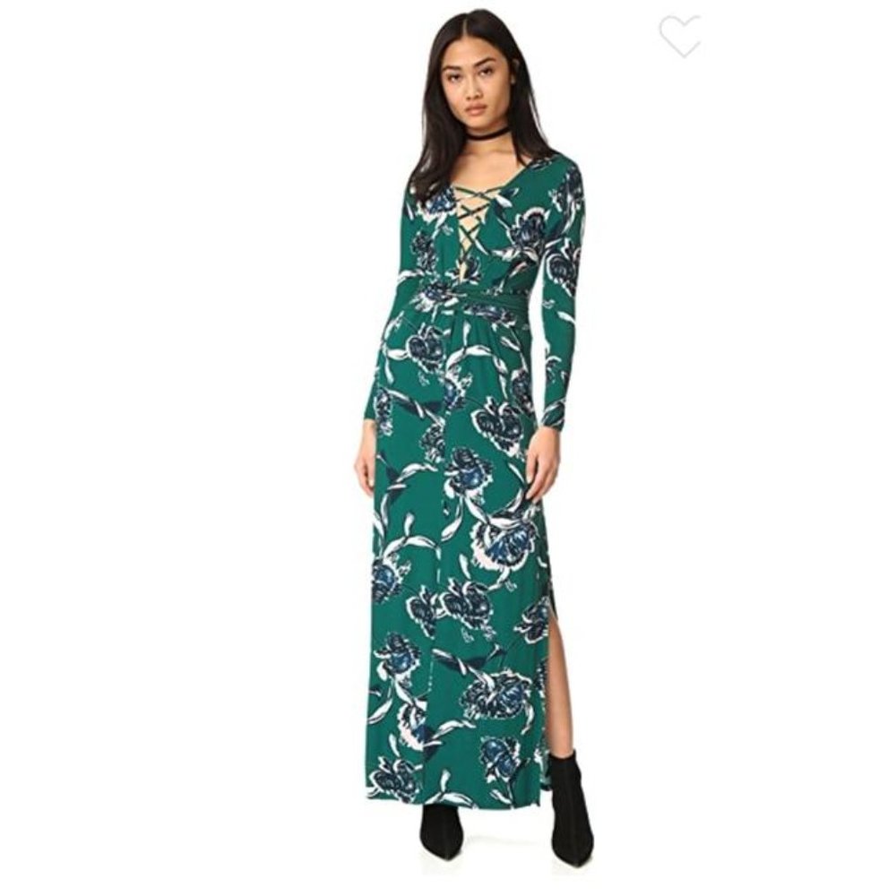 Green Floral One & Only Maxi Night Out Dress